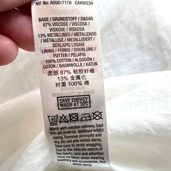 MISS SELFRIDGE SHEER RUFFLE BLOUSE WITH GOLD FLORAL EMBELLISHMENT - Picture 8 of 9